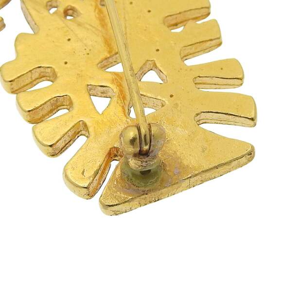 CHANEL Gold Logo Brooch - Picture 3 of 5